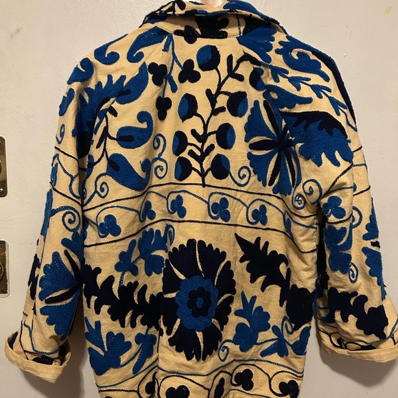 SOLD! Suzani Hand Embroidered Unisex Bolero Short Jacket - Picture 7 of 9